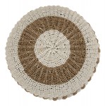ΠΟΥΦ ΣΚΑΜΠΟ SARONI HM7851 01 SEAGRASS ΣΕ ΦΥΣΙΚΟ-ΛΕΥΚΟ ΧΡΩΜΑ Φ60x35Yεκ c463443