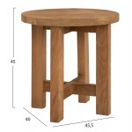 ΣΚΑΜΠΟ-ΤΡΑΠΕΖΑΚΙ ΣΤΡΟΓΓΥΛΟ ΑΠΟ ΞΥΛΟ ΤΕΑΚ ΣΕ ΦΥΣΙΚΟ ΧΡΩΜΑ HM7943 45 5x40x45Υ εκ c463496