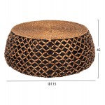 ΤΡΑΠΕΖΙ ΣΑΛΟΝΙΟΥ ILION HM7868 ΣΤΡΟΓΓΥΛΟ ΨΑΘΑ ΥΔΡΟΥΑΚΙΝΘΟΥ-ΜΑΥΡΟ-ΦΥΣΙΚΟ Φ115x45Υεκ c463501