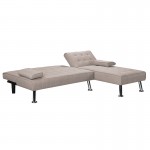 Γωνιακός καναπές-κρεβάτι αριστερή γωνία Brisk pakoworld καφέ-γκρι ύφασμα 200x146x75εκ c463717