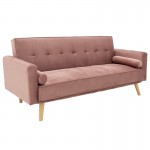 Καναπές-κρεβάτι Success pakoworld 3θέσιος βελούδο σάπιο μήλο 190x80x84εκ c463718
