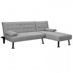 Γωνιακός καναπές-κρεβάτι αριστερή γωνία Brisk pakoworld γκρι ύφασμα 200x146x75εκ c463719