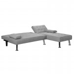 Γωνιακός καναπές-κρεβάτι αριστερή γωνία Brisk pakoworld γκρι ύφασμα 200x146x75εκ c463719