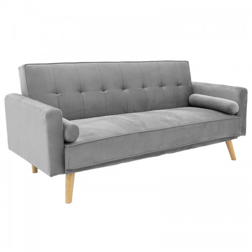 Καναπές-κρεβάτι Success pakoworld 3θέσιος βελούδο γκρι 190x80x84εκ c463724