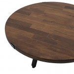 Τραπέζι σαλονιού Zenith pakoworld ξύλο πεύκου 35mm καρυδί Φ80x39εκ c463773