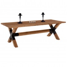 ΤΡΑΠΕΖΙ ΤΡΑΠΕΖΑΡΙΑΣ HM9557 ΜΑΣΙΦ ΞΥΛΟ ΤΕΑΚ-ΧΙΑΣΤΙ ΠΟΔΙΑ ΜΕ ΜΕΤΑΛΛΟ 250x100x78Υεκ c463859