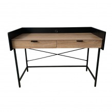 HOMI ΓΡΑΦΕΙΟ 2ΣΥΡΤΑΡΙΑ ΦΥΣΙΚΟ ΜΑΥΡΟ 123x60xH86cm c463914