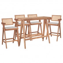 Τραπεζαρία μπαρ Winslow I pakoworld σετ 5τεμ ξύλο rubberwood ανοιχτό καρυδί 120x45x100εκ c464113 Τραπεζαρία μπαρ Winslow I pakoworld σετ 5τεμ ξύλο rubberwood ανοιχτό καρυδί 120x45x100εκ c464113