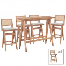 Τραπεζαρία μπαρ Winslow pakoworld σετ 7τεμ ξύλο rubberwood ανοιχτό καρυδί 120x45x100εκ c464115 Τραπεζαρία μπαρ Winslow pakoworld σετ 7τεμ ξύλο rubberwood ανοιχτό καρυδί 120x45x100εκ c464115