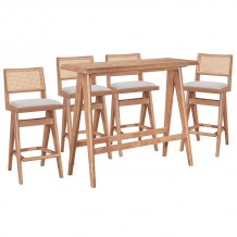 Τραπεζαρία μπαρ Winslow pakoworld σετ 5τεμ ξύλο rubberwood ανοιχτό καρυδί 120x45x100εκ c464116 Τραπεζαρία μπαρ Winslow pakoworld σετ 5τεμ ξύλο rubberwood ανοιχτό καρυδί 120x45x100εκ c464116