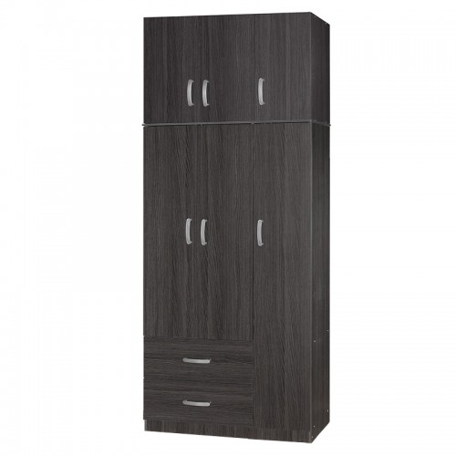 Ντουλάπα τρίφυλλη και πατάρι Zelia pakoworld wenge 90x42x240εκ c464245