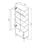 Γραφείο Με Ράφια DIALLO Δρυς Μοριοσανίδα 150x50x123cm c464280