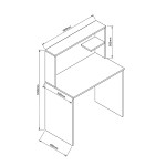 Γραφείο Με Ράφια DIALLO Δρυς Μοριοσανίδα 150x50x123cm c464280