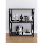Βιβλιοθήκη JAWARA Μαύρο Μοριοσανίδα Μέταλλο 70x34x78 5cm c464285