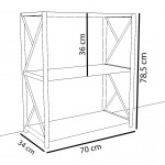 Βιβλιοθήκη JAWARA Μαύρο Μοριοσανίδα Μέταλλο 70x34x78 5cm c464285