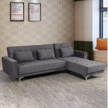 ΚΑΝΑΠΕΣ ΚΡΕΒΑΤΙ ΓΩΝΙΑ ΑΝΑΣΤΡΕΨΙΜΗ ELIZA HM3145 02 ΣΕ ΣΚΟΥΡΟ ΓΚΡΙ ΧΡΩΜΑ 244Χ162Χ84Υ εκ c465705