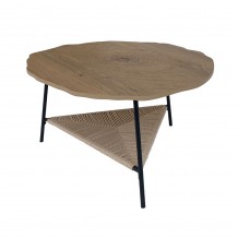 TREE COFFEE TABLE ΦΥΣΙΚΟ ΜΑΥΡΟ 80x80xH42cm c466724