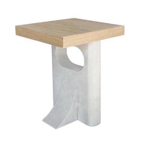 PILONAS SIDE TABLE ΦΥΣΙΚΟ ΓΚΡΙ ΑΝΟΙΧΤΟ 40x40xH50cm c466733