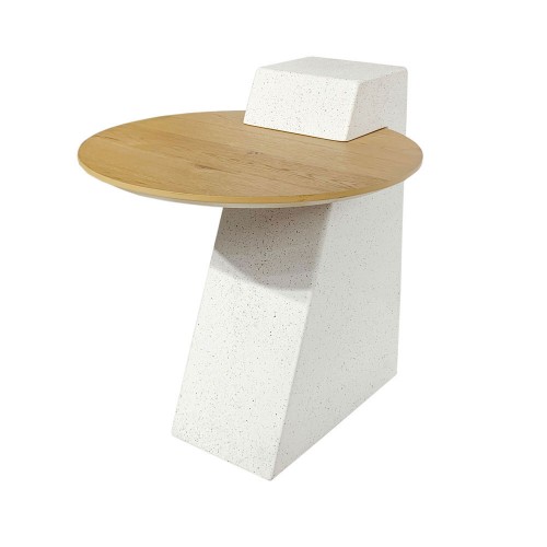 ASSYMETRON SIDE TABLE ΦΥΣΙΚΟ ΓΚΡΙ ΑΝΟΙΧΤΟ 51x51xH51cm c466735