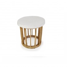ITHAKA SIDE TABLE LIGHT TEAK D50xH53cm c466801 ITHAKA SIDE TABLE LIGHT TEAK D50xH53cm c466801