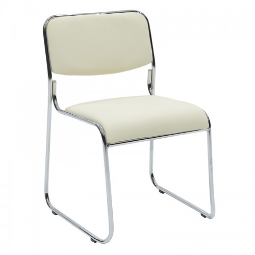 Καρέκλα επισκέπτη Asher pakoworld με PVC χρώμα λευκό c467442