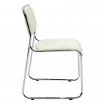 Καρέκλα επισκέπτη Asher pakoworld με PVC χρώμα λευκό c467442