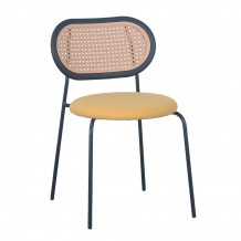 VINTAGE ΚΑΡΕΚΛΑ ΚΙΤΡΙΝΟ 47x55xΗ76cm SET 4τμχ c467474