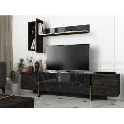 Έπιπλο tv Verona 180x32 3x45cm μαύρο χρυσό χρώμα μελαμίνη c467519