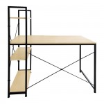 ΓΡΑΦΕΙΟ Η Υ με 4 Ράφια Μέταλλο Βαφή Μαύρο Melamine Beech c467525