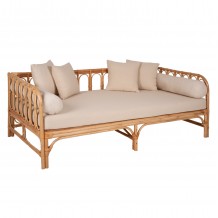 ΚΑΝΑΠΕΣ-ΚΡΕΒΑΤΙ ΕΞ ΧΩΡΟΥ LIGNANO HM9660 RATTAΝ ΦΥΣΙΚΟ-ΜΠΕΖ ΜΑΞΙΛΑΡΙΑ 200x100x75Υεκ c468430