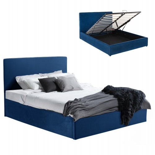 ΚΡΕΒΑΤΙ ALLIE HM584 18 160Χ200 ΜΕ ΑΠΟΘΗΚΕΥΤΙΚΟ ΧΩΡΟ-ΜΠΛΕ ΒΕΛΟΥΔΟ c468434