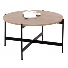 ΤΡΑΠΕΖΙ ΣΑΛΟΝΙΟΥ HM9588 03 MDF ΣΟΝΑΜΑ-ΜΑΥΡΗ ΜΕΤΑΛΛΙΚΗ ΒΑΣΗ Φ80x45Υεκ c468491