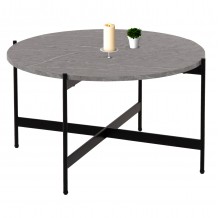 ΤΡΑΠΕΖΙ ΣΑΛΟΝΙΟΥ HM9588 02 MDF ΓΚΡΙ ΜΑΡΜΑΡΟ-ΜΑΥΡΗ ΜΕΤΑΛΛΙΚΗ ΒΑΣΗ Φ80x45Υεκ c468495