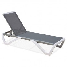 SUMMER Ξαπλώστρα KD PP Άσπρο Textilene Γκρι c469186 SUMMER Ξαπλώστρα KD PP Άσπρο Textilene Γκρι c469186