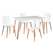 LAVIDA-ART Τραπεζαρία Τραπέζι 120x80 Οξιά MDF 4 Καρέκλες Μέταλλο Βαφή Φυσικό PP Άσπρο c469191 LAVIDA-ART Τραπεζαρία Τραπέζι 120x80 Οξιά MDF 4 Καρέκλες Μέταλλο Βαφή Φυσικό PP Άσπρο c469191