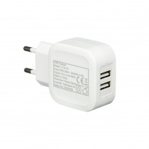 Φορτιστής με 2 θύρες USB 5 1V 3Α άσπρος Είσοδος 100-240VAC c469371 Φορτιστής με 2 θύρες USB 5 1V 3Α άσπρος Είσοδος 100-240VAC c469371
