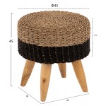 ΣΚΑΜΠΟ BEAM HM7827 ΞΥΛΟ ΤΕΑΚ ΚΑΙ SEAGRASS ΣΕ ΦΥΣΙΚΟ ΜΑΥΡΟ Φ43x45Yεκ c469467