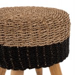 ΣΚΑΜΠΟ BEAM HM7827 ΞΥΛΟ ΤΕΑΚ ΚΑΙ SEAGRASS ΣΕ ΦΥΣΙΚΟ ΜΑΥΡΟ Φ43x45Yεκ c469467