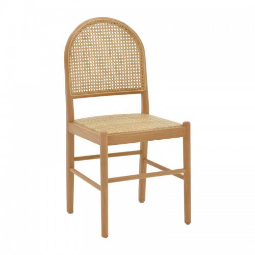 Καρέκλα Alessia pakoworld ξύλο οξιάς-rattan φυσικό 43x40x89εκ c469594