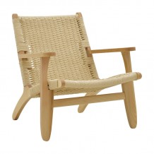 Πολυθρόνα Chiara pakoworld ξύλο οξιάς φυσικό-έδρα φυσικό σχοινί 70x68x75εκ c469649