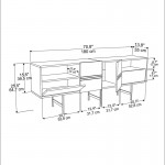 Μπουφές Kevan pakoworld καρυδί-μαύρο πόδι 180x35x65εκ c469984