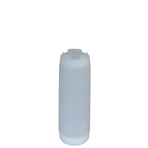Πλαστικό μπουκάλι κετσαπ μουστάρδας 24oz 708 ml Squeeze κάτω ροή FIFO διάφανο c470004