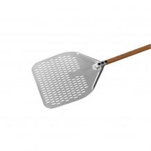 Φτυάρι Πίτσας διάτρητο 36x36cm αλουμινίου με κοντάρι 1 5m σε χρώμα ξύλου GI Metal Italy c470013