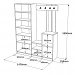 Έπιπλο εισόδου Doorse pakoworld μελαμίνης ανθρακί-sonoma 147 5x35x180εκ c470058