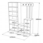 Έπιπλο εισόδου Doorse pakoworld μελαμίνης λευκό-sonoma 147 5x35x180εκ c470061