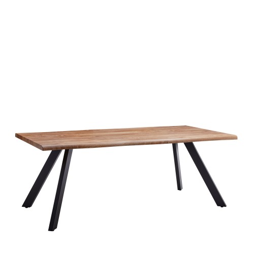 Τραπέζι Τραπεζαρίας AOSA Honey Maple Μαύρο MDF Μέταλλο 160x90x76cm c470266
