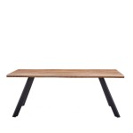 Τραπέζι Τραπεζαρίας AOSA Honey Maple Μαύρο MDF Μέταλλο 160x90x76cm c470266