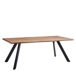 Τραπέζι Τραπεζαρίας AOSA Honey Maple Μαύρο MDF Μέταλλο 180x90x76cm c470267