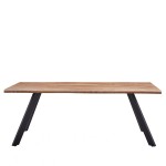 Τραπέζι Τραπεζαρίας AOSA Honey Maple Μαύρο MDF Μέταλλο 180x90x76cm c470267