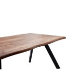 Τραπέζι Τραπεζαρίας AOSA Honey Maple Μαύρο MDF Μέταλλο 180x90x76cm c470267